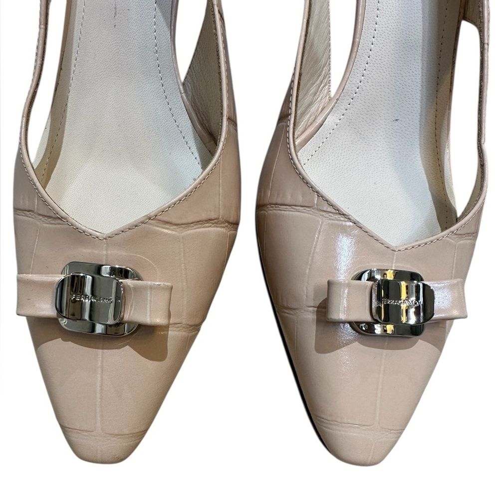 Salvatore Ferragamo Slingback Soft Blush Pink Women's Shoes 6 1/2 D - Picture 9 of 10